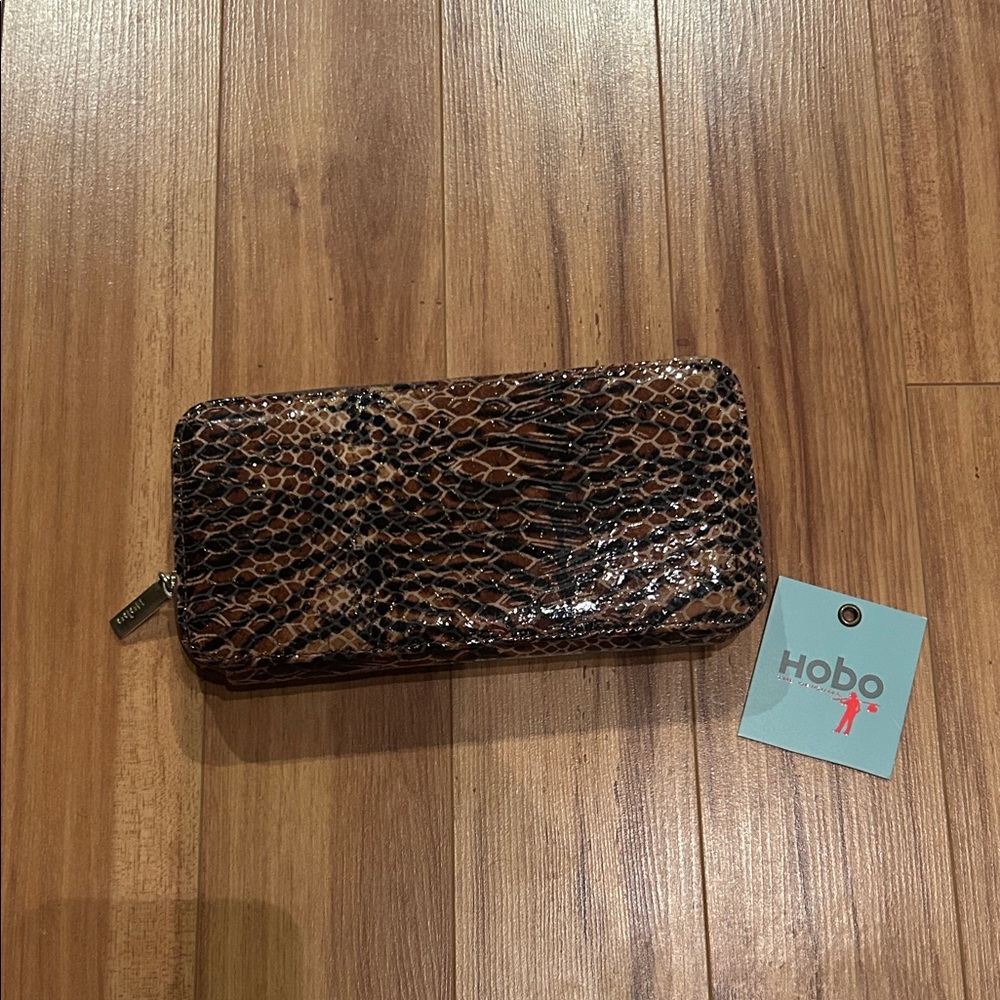 HOBO Brown Snake Print Wallet
